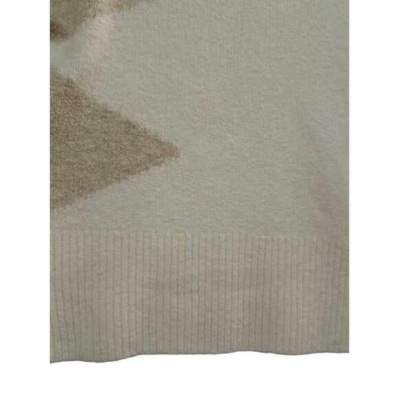 Madewell Sweater Cream Crop Wool Alpaca Boat Neck Striped Sleeve Geo Women's XS - Picture 5 of 11